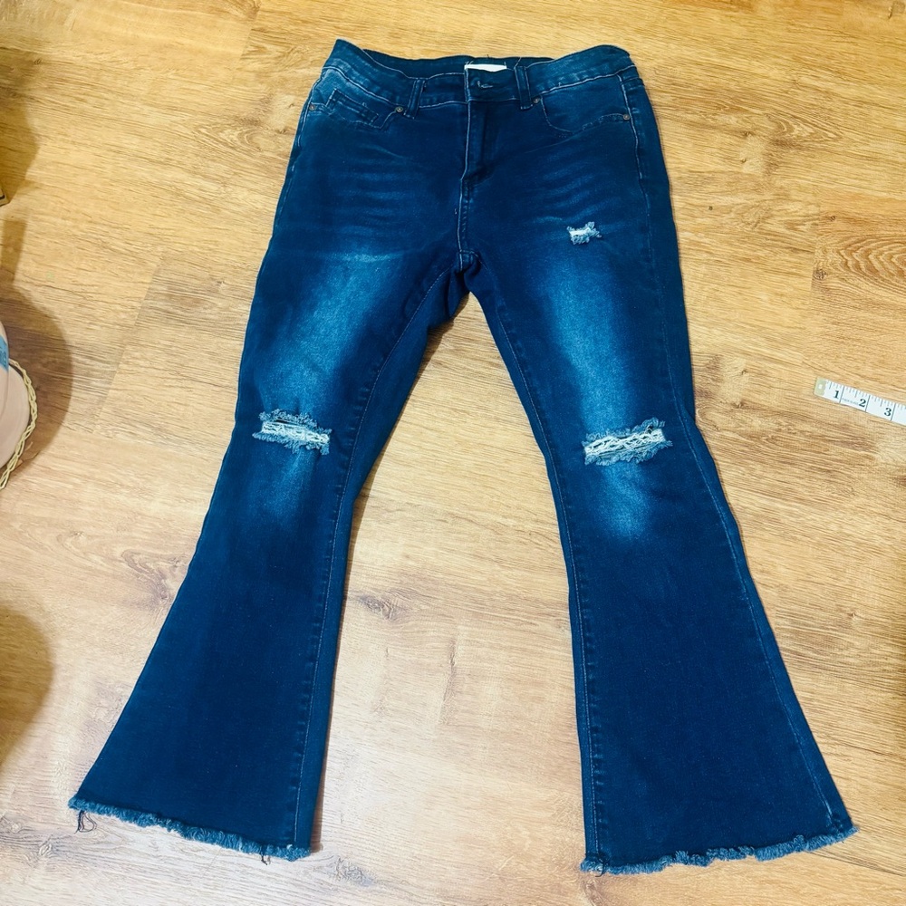 Women's Distressed Flare Jeans